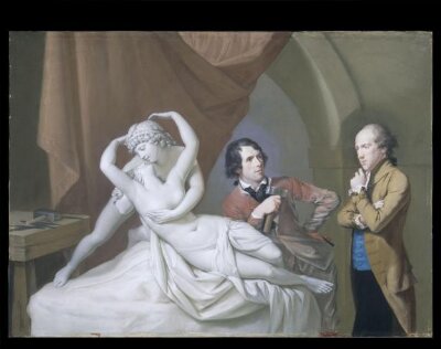 Antonio Canova in his studio with Henry Tresham and a plaster model for <i>Cupid and Psyche</i>
