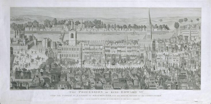 The procession of King Edward VI. from the Tower of London to Westminster, Feb. XIX, MDXLVII, previous to his coronation. top image
