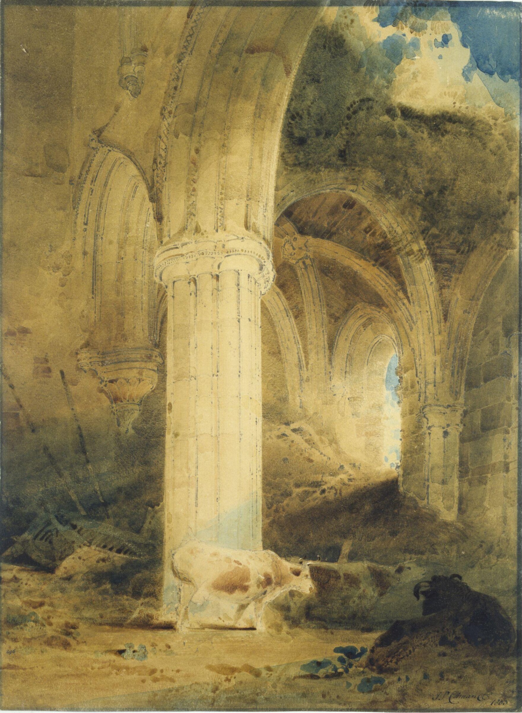 Ruins of Rievaulx Abbey, Yorkshire, John Sell Cotman, 1803