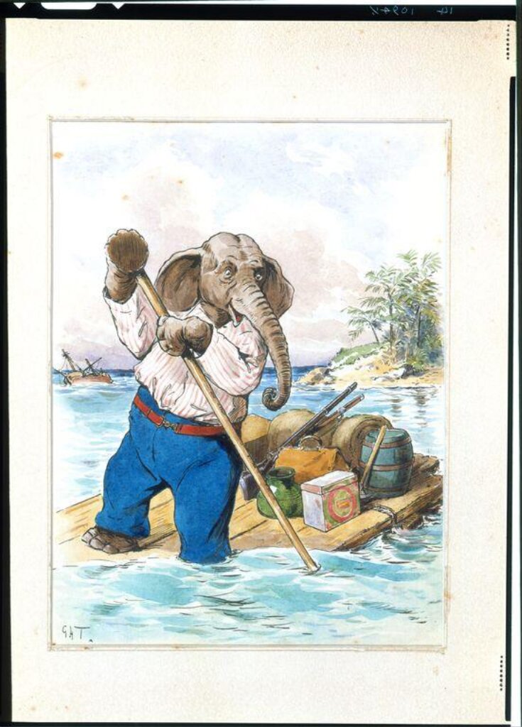 Elephant on a raft top image