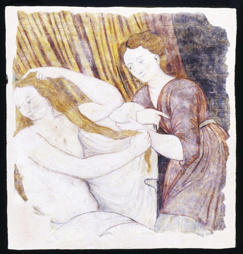 Psyche at her Toilet (from Hill Hall, Essex) (ca. 1575) by Lucas de Heere
