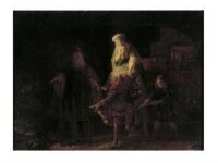 Abraham dismissing Hagar and Ishmael