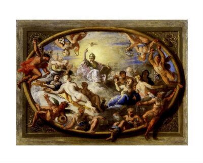 Minerva with Allegorical Figures of the Arts and Sciences (sketch for the ceiling of the Banqueting House, Hampton Court Palace)