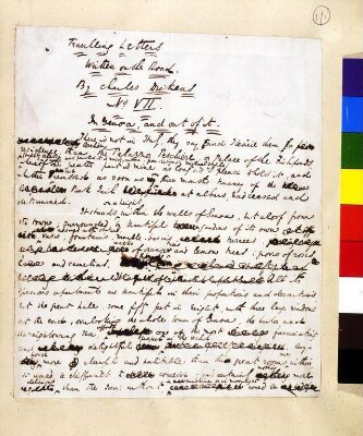 Forster Collection MSS., vol. XXX, miscellaneous content related to Charles Dickens