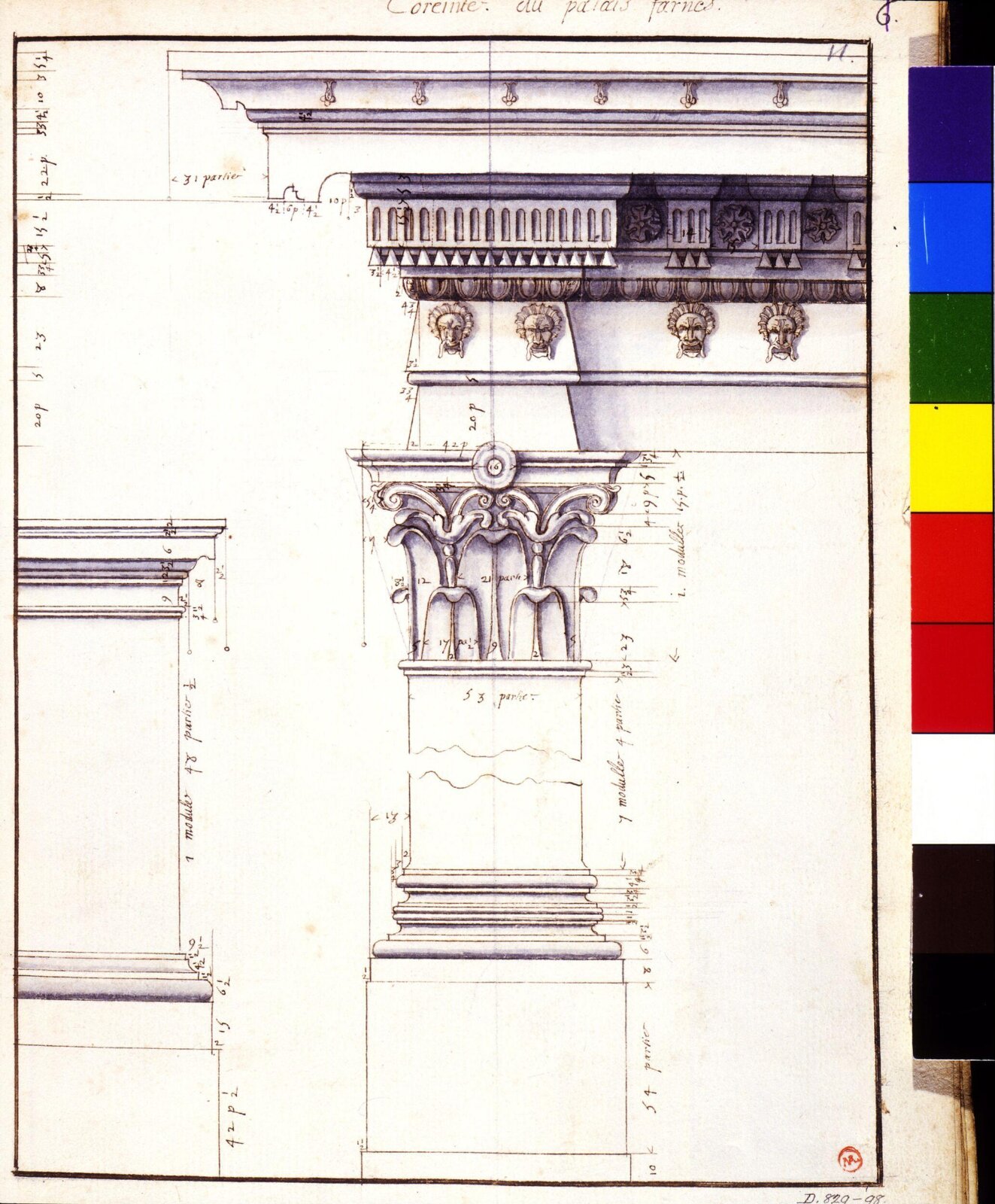 Architecture sketches, 17th century
