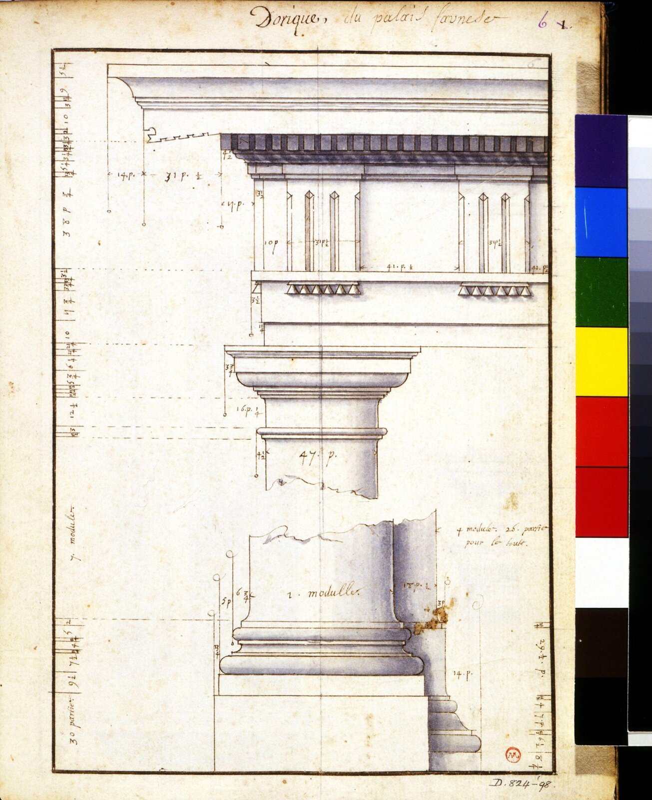 Architecture sketches, 17th century