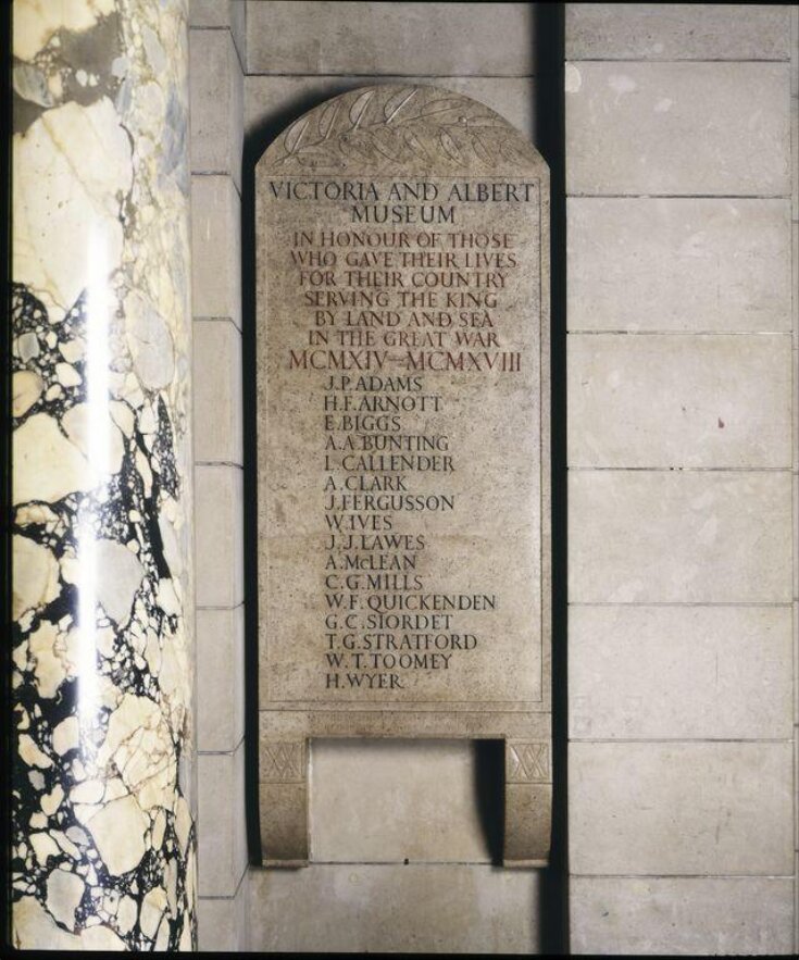Memorial tablet commemorating Museum personnel killed in the First World War top image