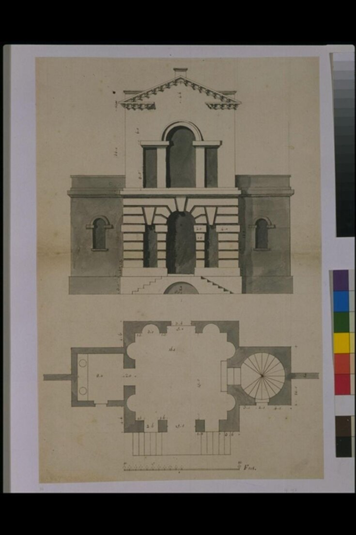 Plan and elevation of the Belvedere at the Penpole Gate, King's Weston, Bristol top image