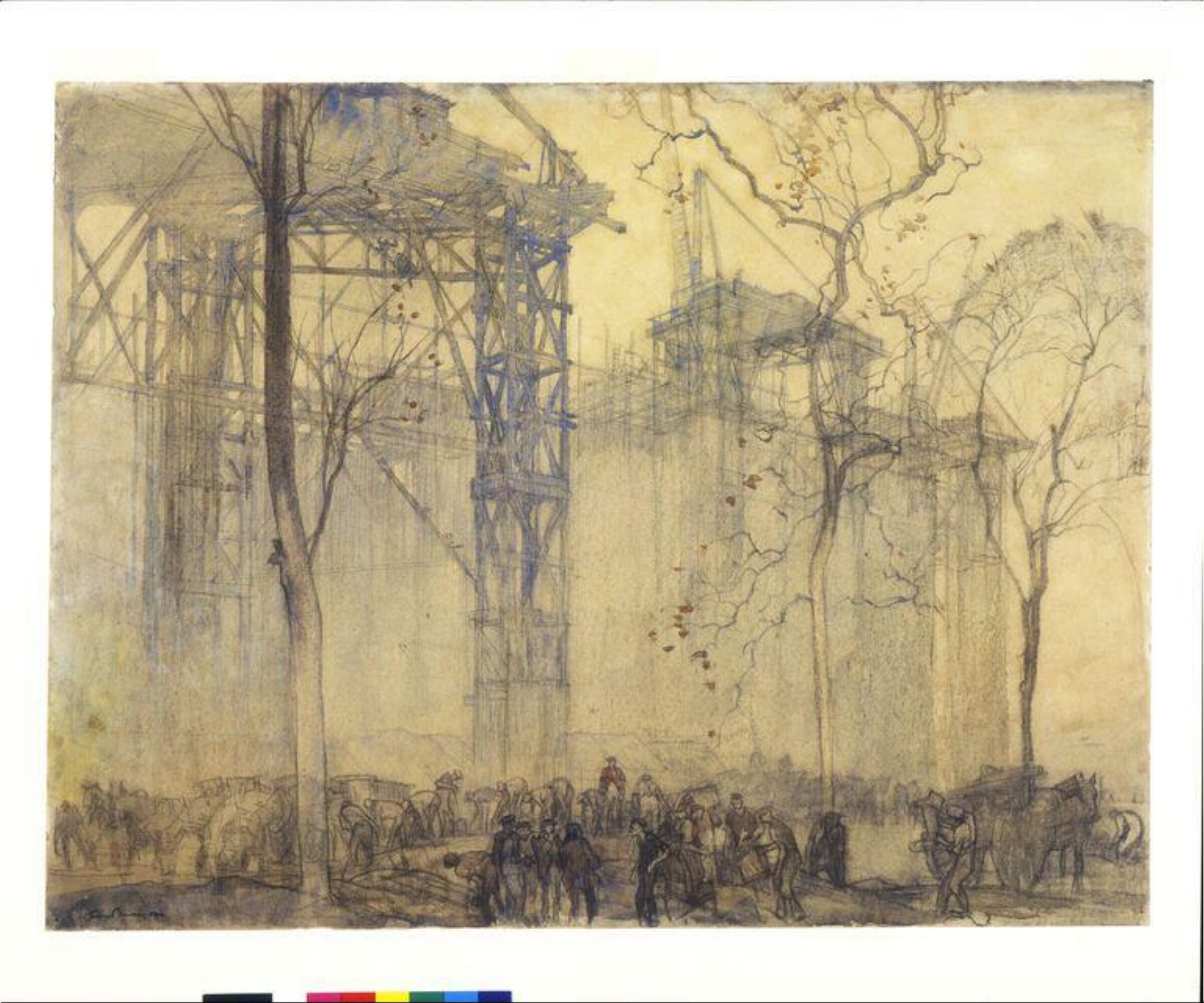 Building the Victoria and Albert Museum, Frank Brangwyn, 1904