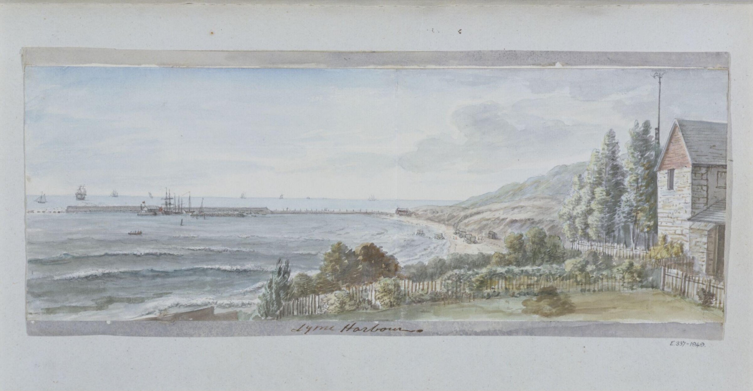 View of the Cobb at Lyme - taken from Mr. Raymond's house., Coplestone Warre Bampfylde, 1784