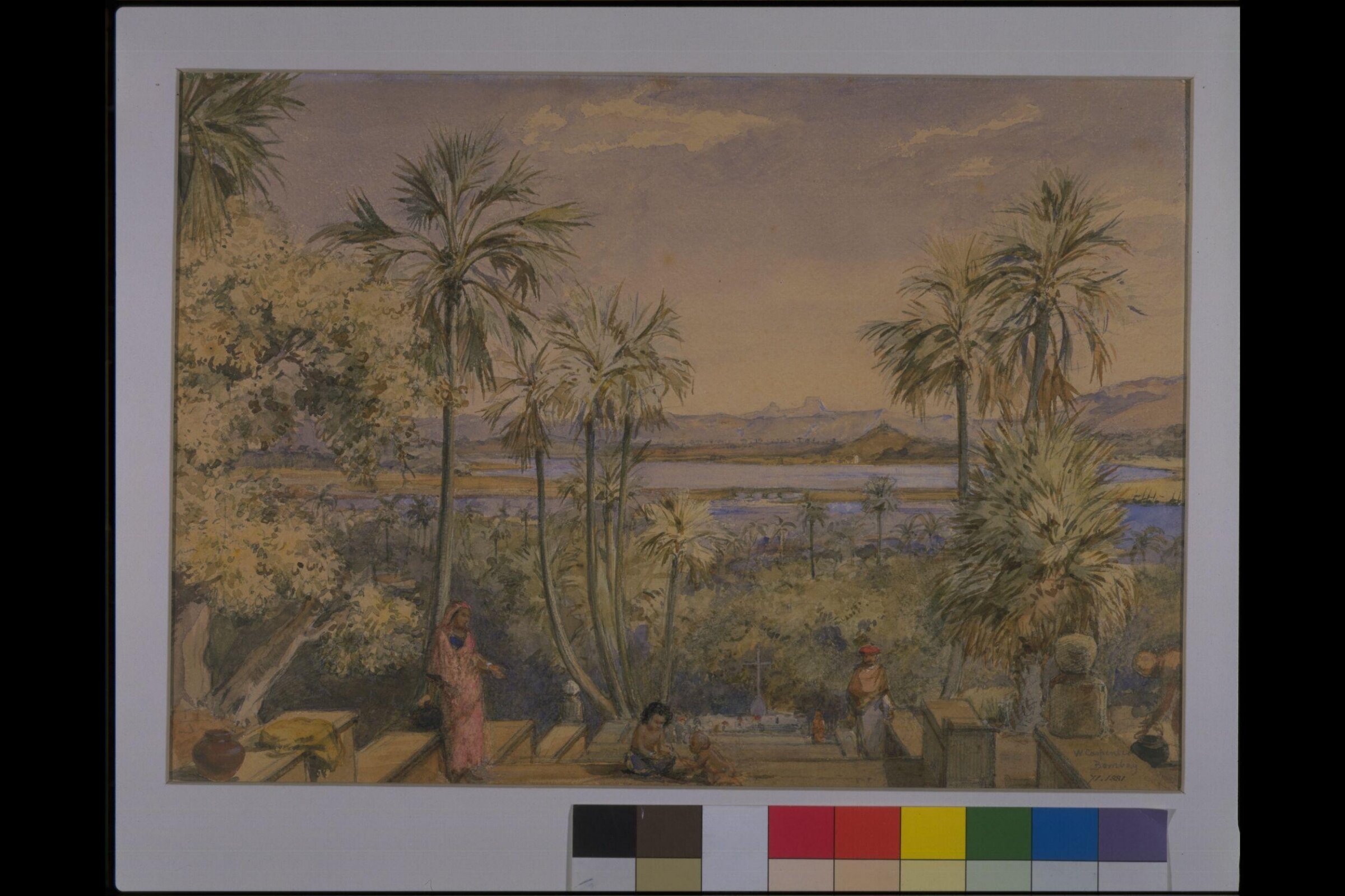 View eastwards from the steps behind Mount Mary Church, Bandra, Bombay, William Carpenter, 25th December 1850