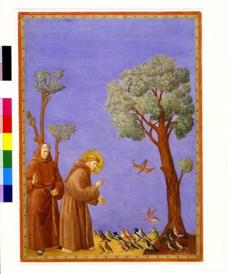 Copy after the painting St Francis Preaching to the  Birds by the Master of the St Francis cycle in the  Upper Church, San Francesco, Assisi image