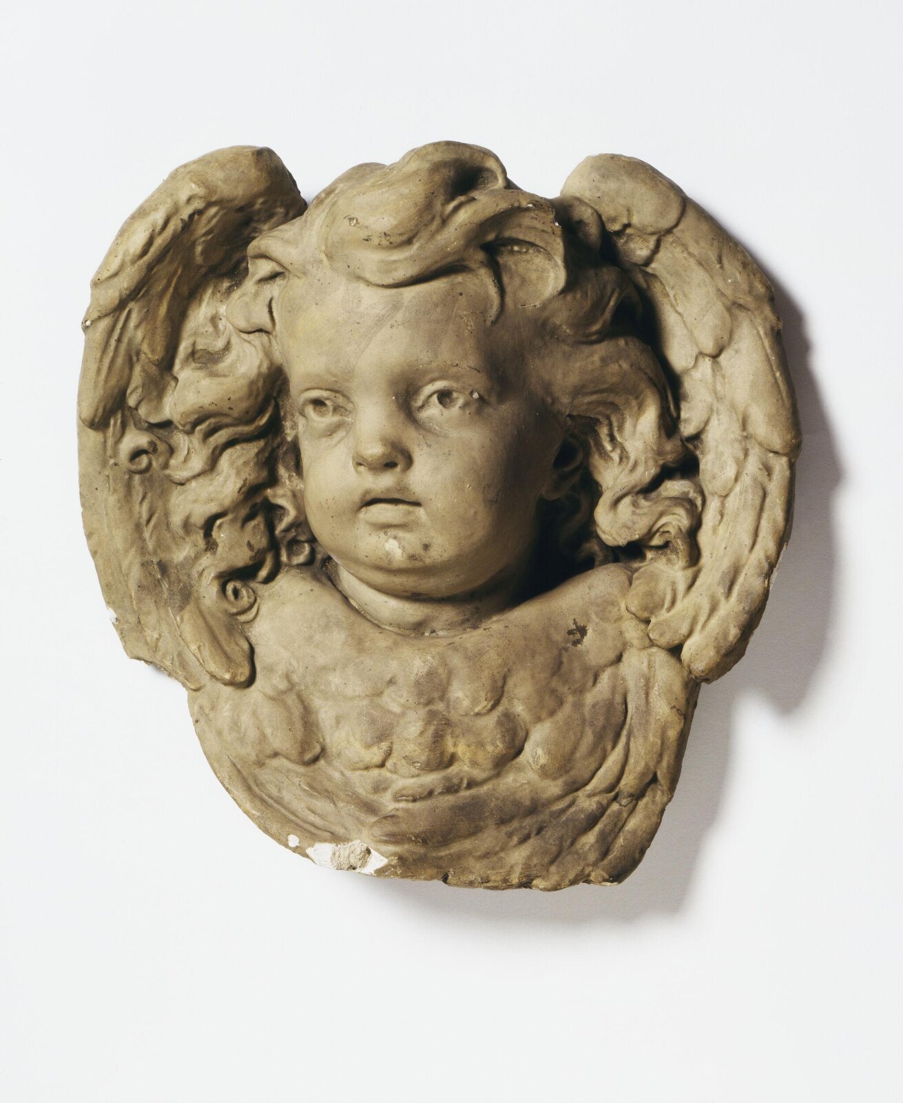 Winged cherub head, Alfred George Stevens, ca. 1860