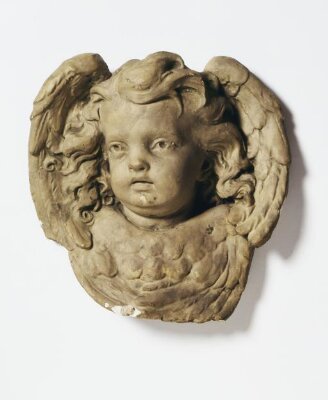 Winged cherub head, Alfred George Stevens, ca. 1860
