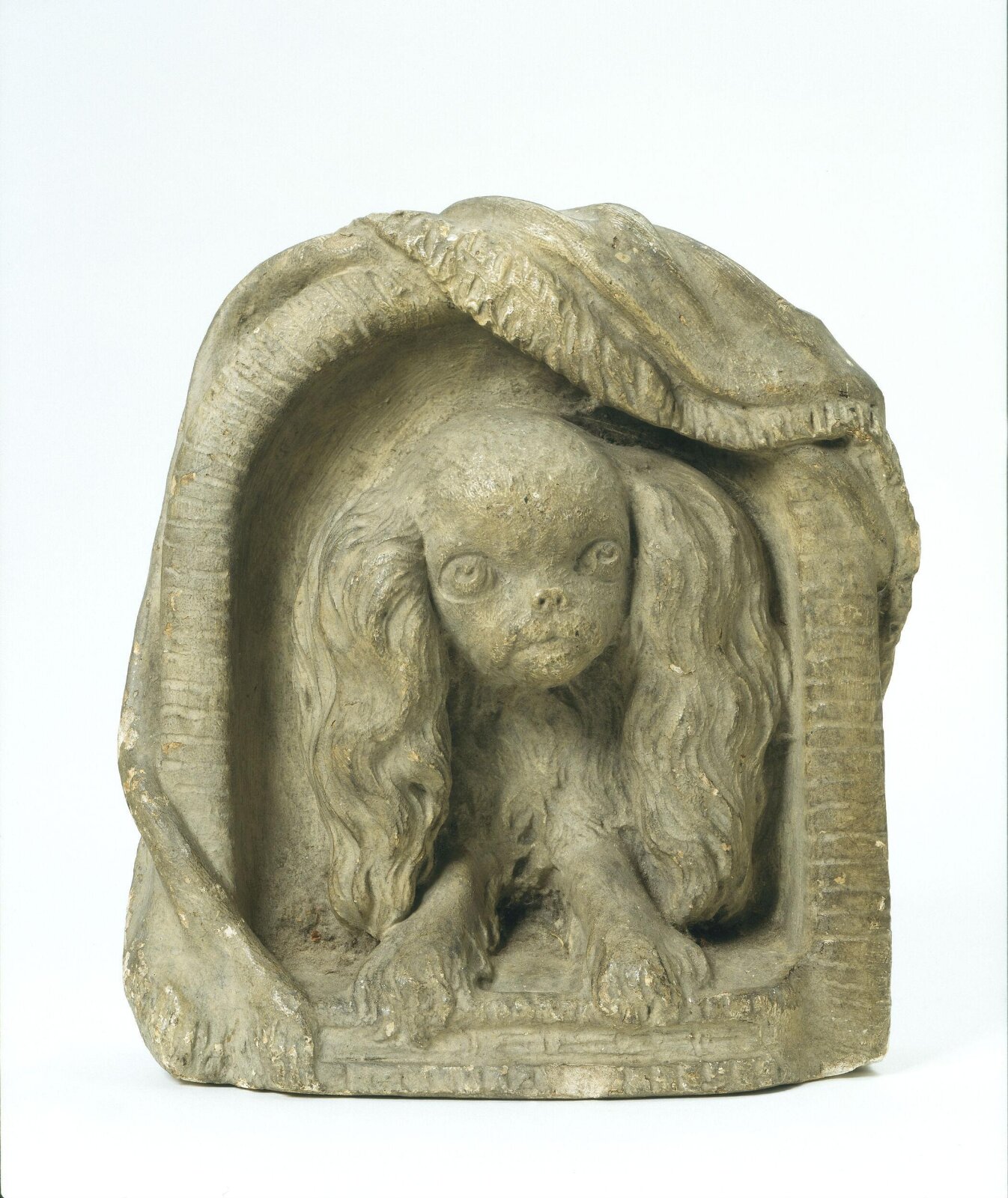 Spaniel in a kennel, George Gammon Adams, ca. 1850 - ca. 1898