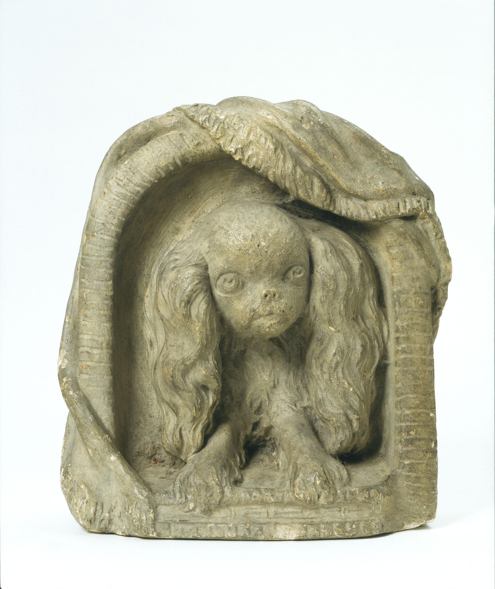 Spaniel in a kennel, George Gammon Adams, ca. 1850 - ca. 1898