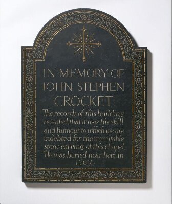 In memory of John Stephen Crocket (d. 1507?)