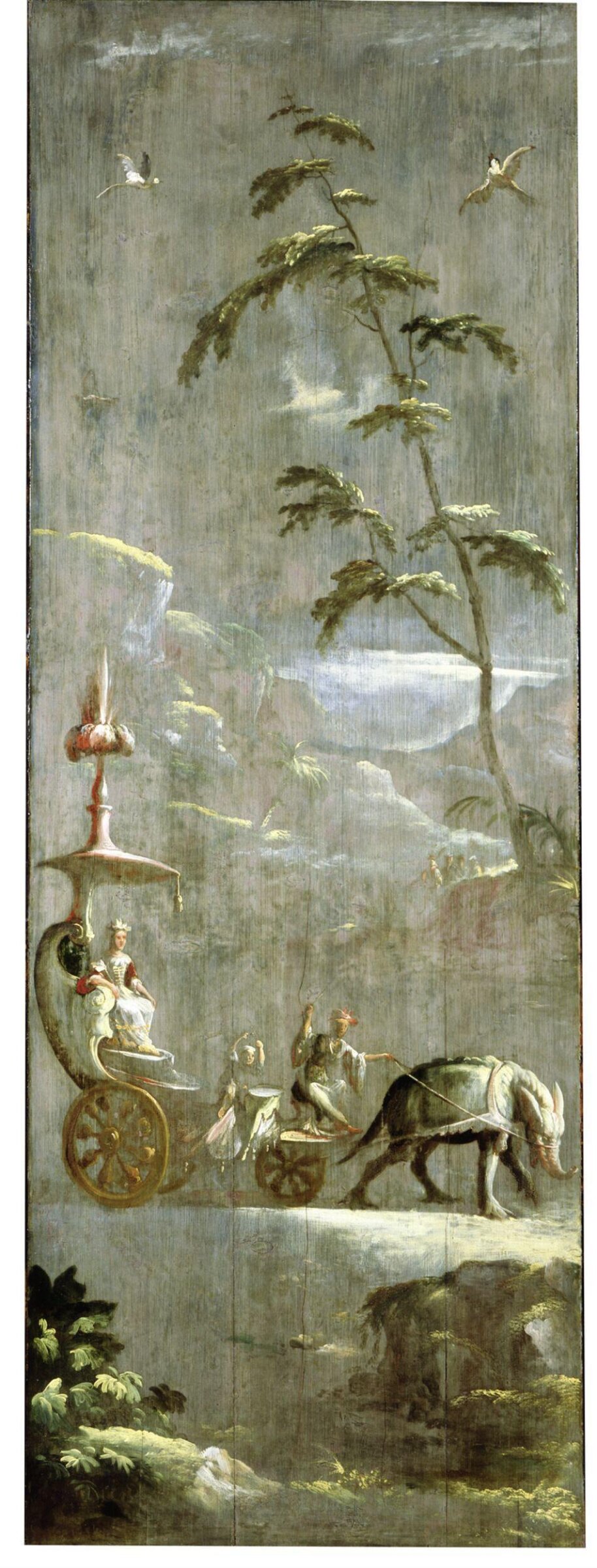 A Chinese Empress in a Chariot (one of eleven panels with Chinoiserie decoration), Robert Robinson, ca. 1696