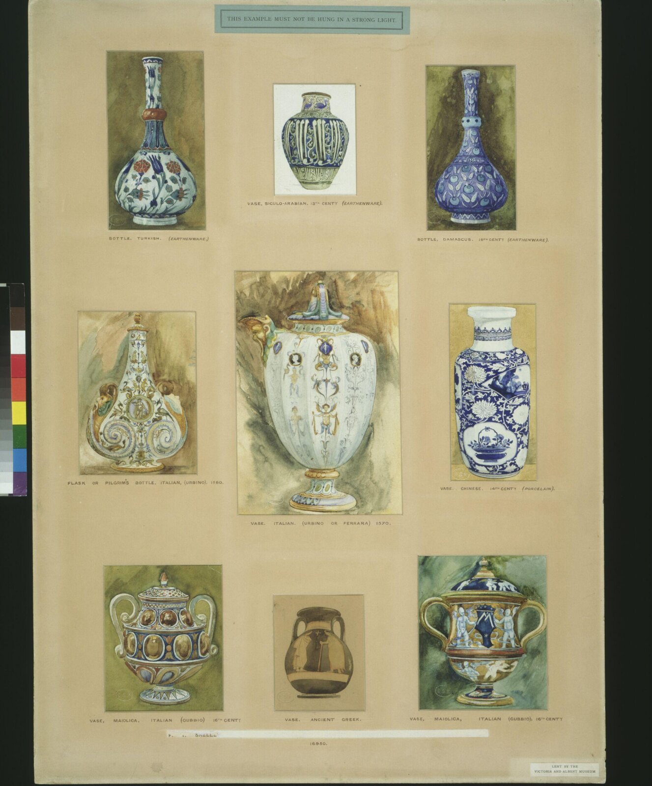 Watercolour drawing, F. Shelley, ca. 1885
