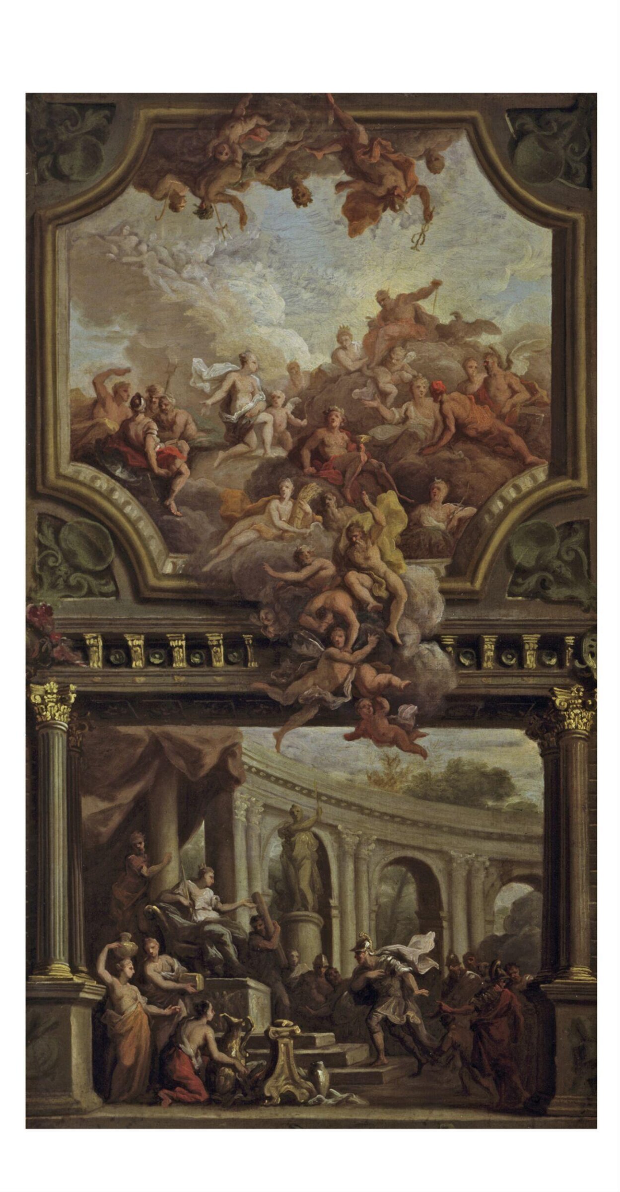 Aeneas before Dido, and Venus Supplicating Jupiter, James Thornhill, ca. 1720