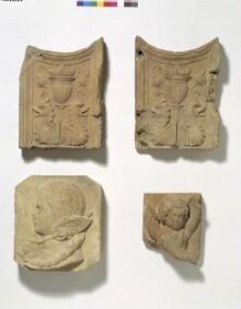 Fragment of a pilaster, with two winged griffins thumbnail 1