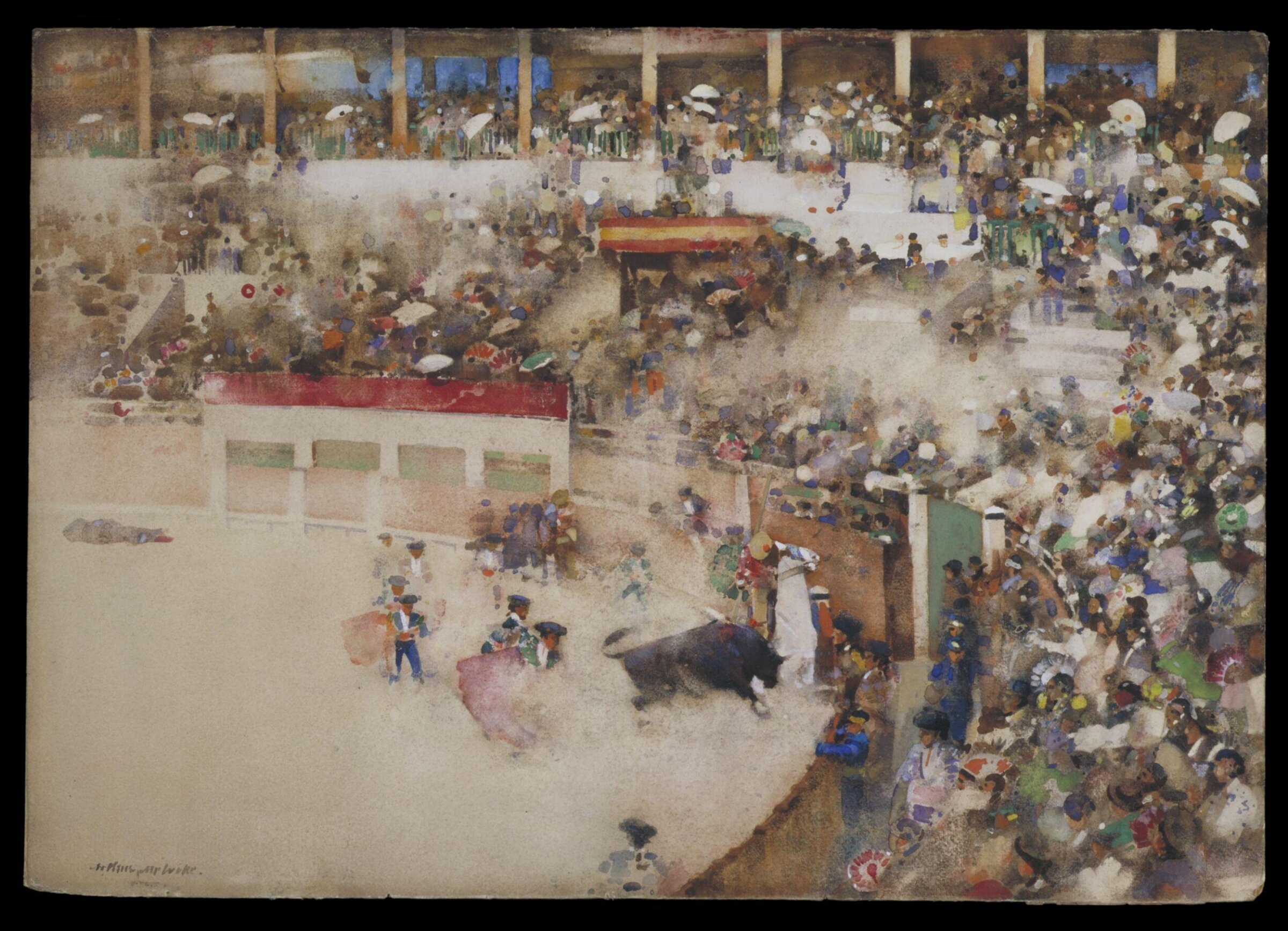 The Little Bull Fight, "Bravo Toro!", Arthur Melville, late 19th century