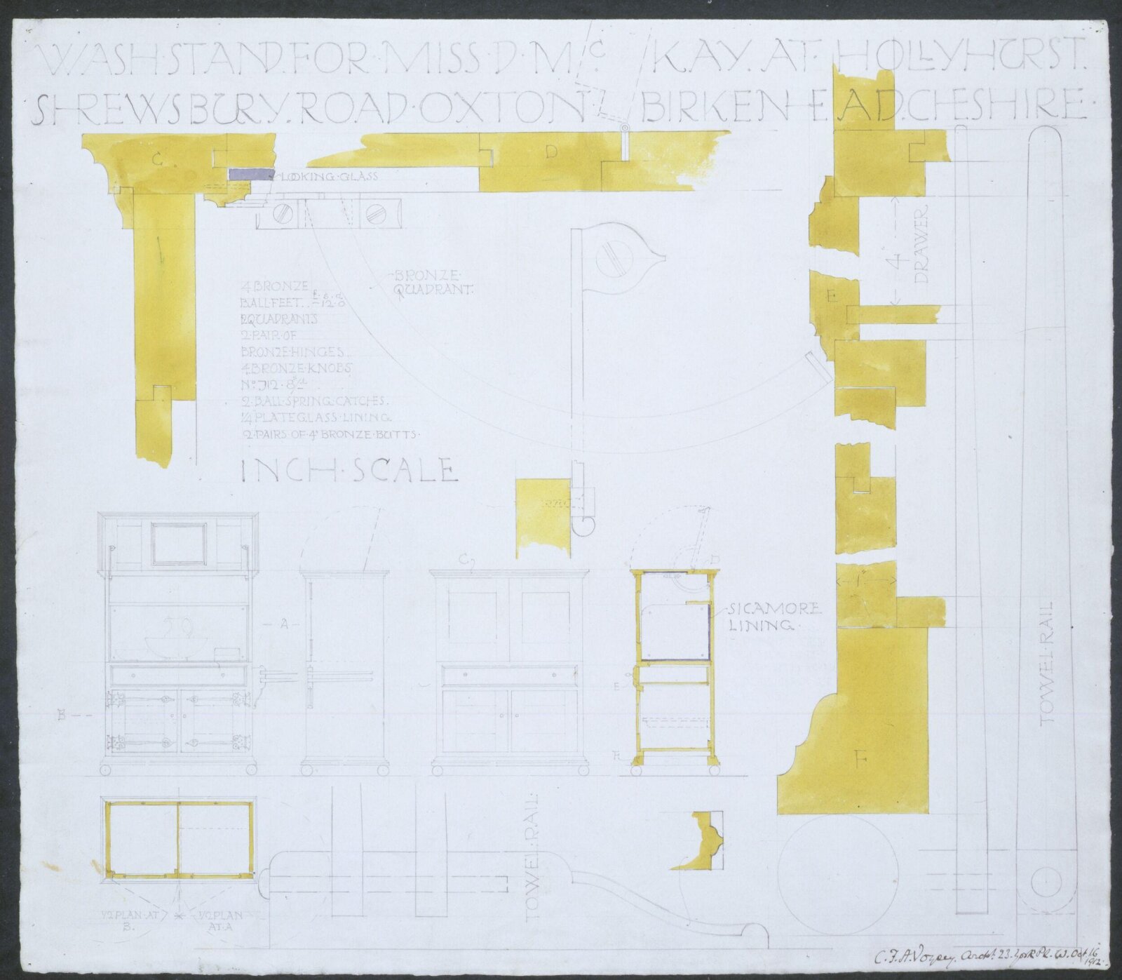 Drawing, C. F. A. Voysey, 1912