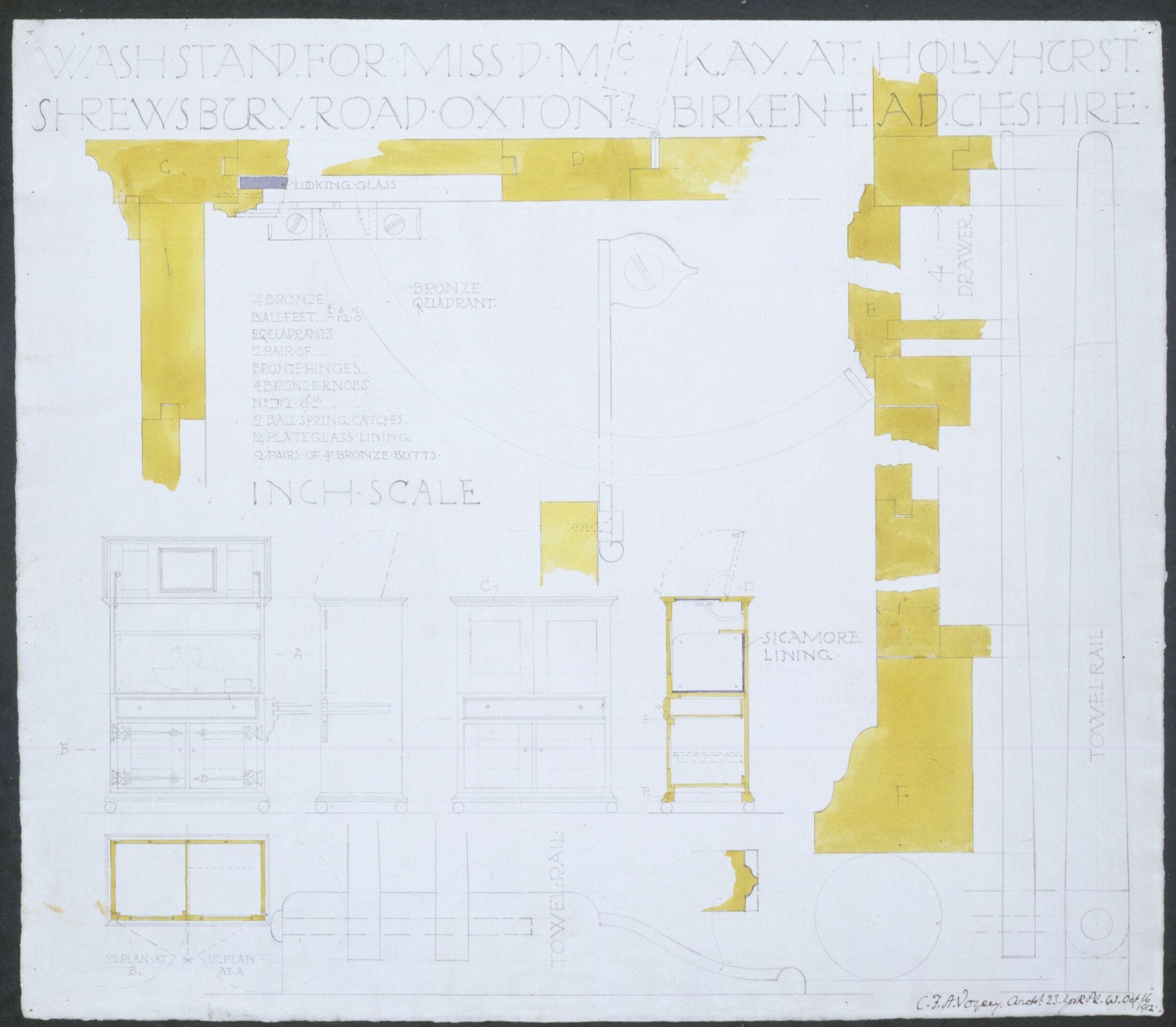 Drawing, C. F. A. Voysey, 1912
