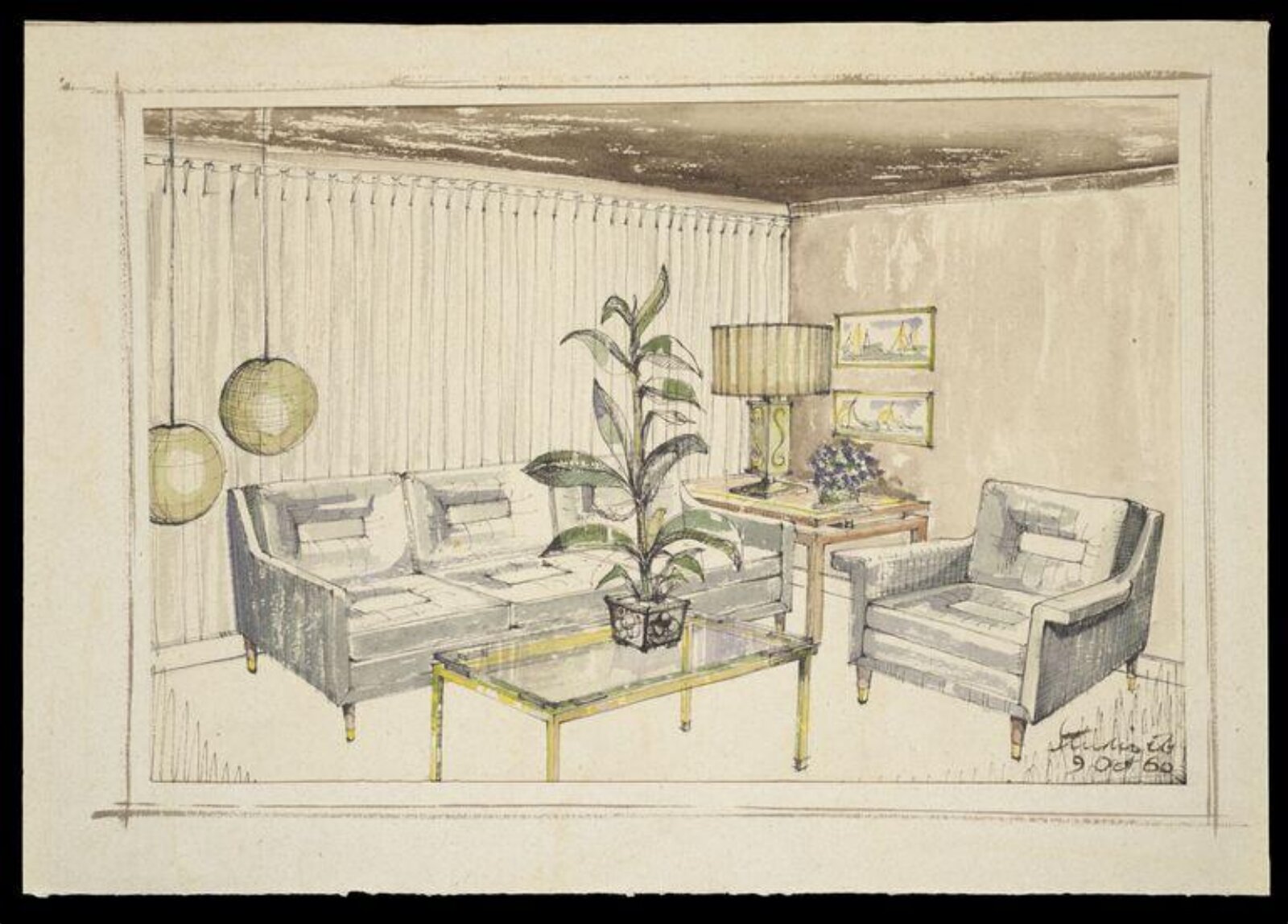 Drawing, Leslie Dandy, 1960