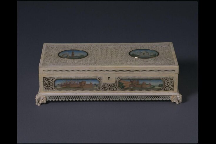 An oblong ivory casket. | Chand, Lala Faqir | V&A Explore The Collections