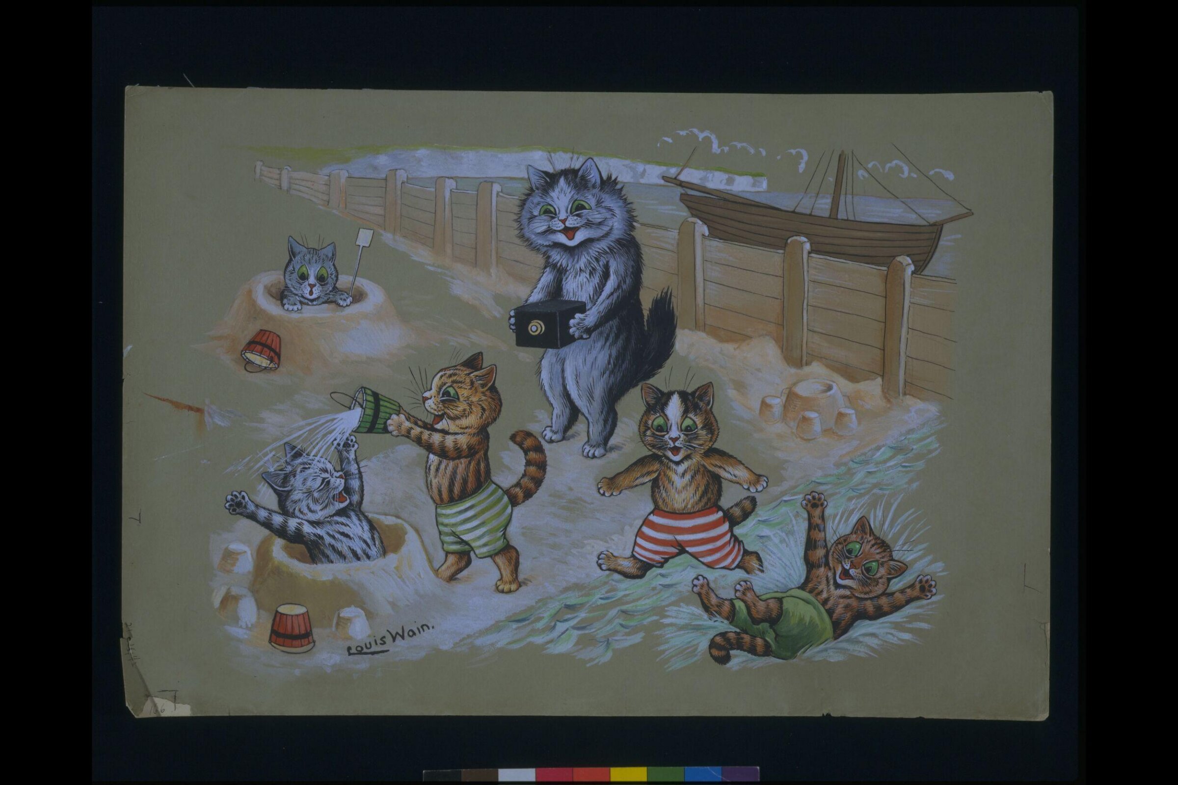 Seaside Joys, Louis William Wain, ca.1900-1910