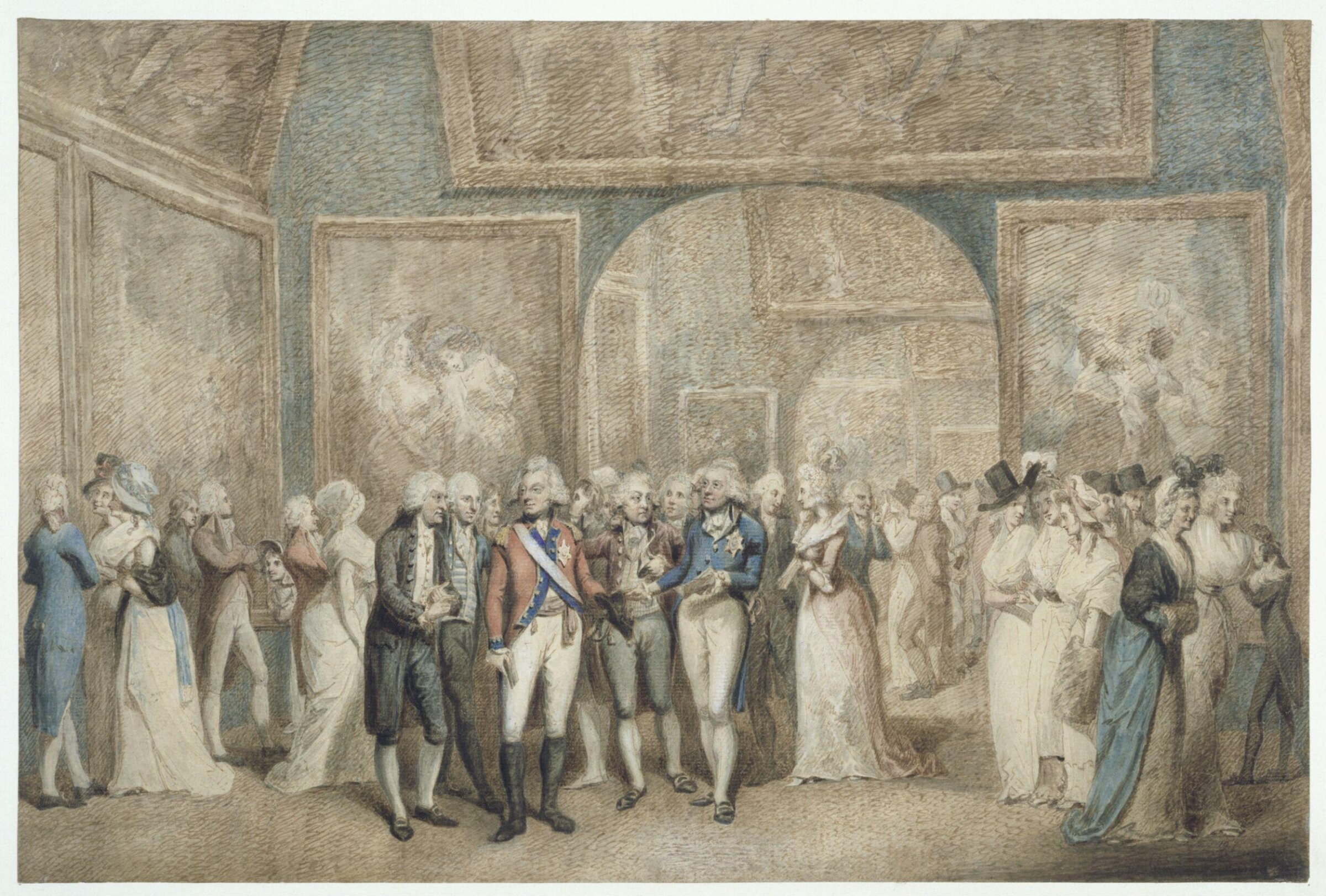 View of the interior of the Shakespeare Gallery, Francis Wheatley, 1790