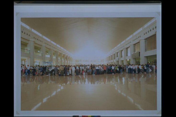 Airport Interior I, Southern Spain [queue of passengers in airport  lounge]. top image