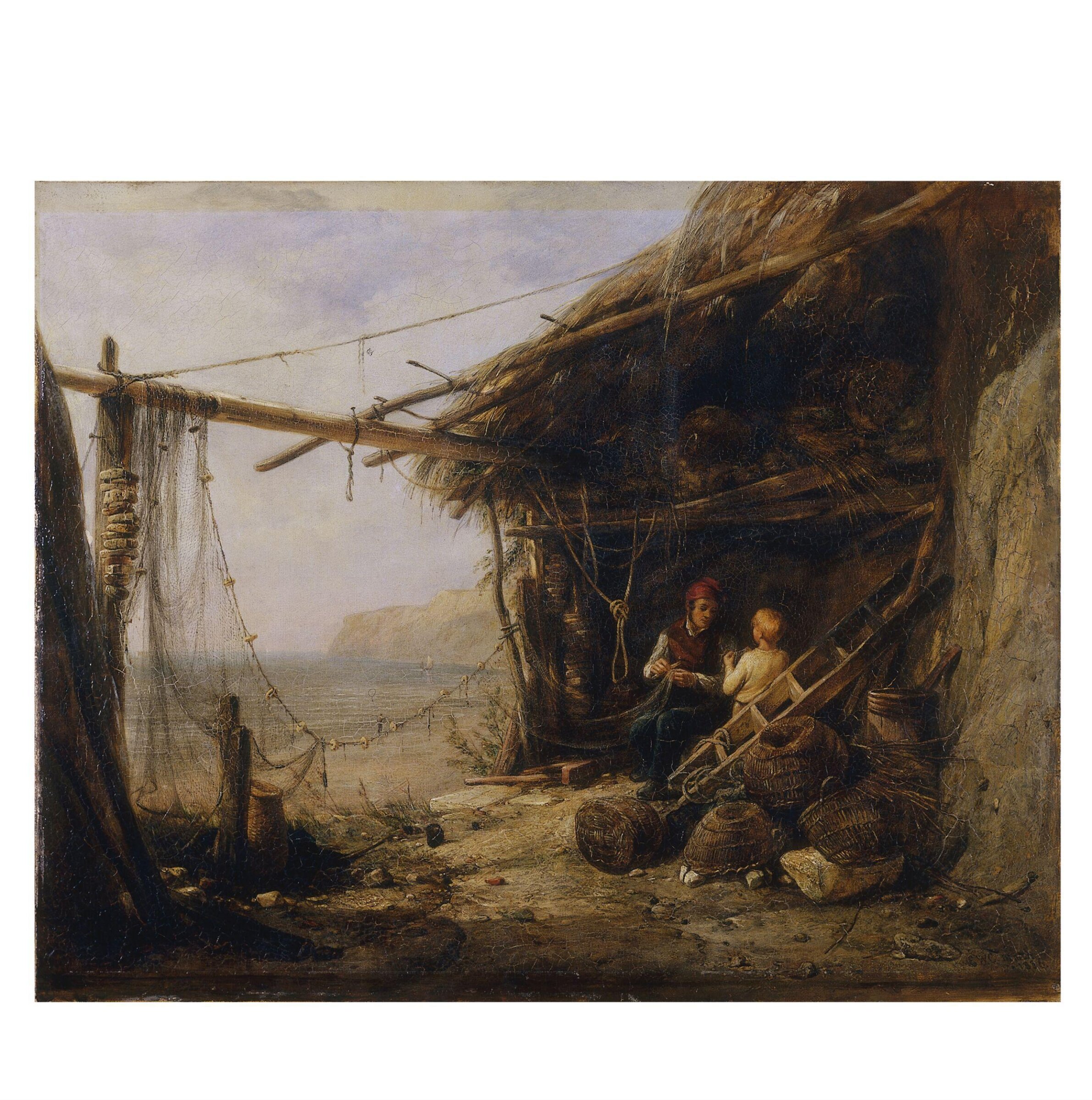 Mending the Bait-Nets, Shanklin, Edward William Cooke, 1836