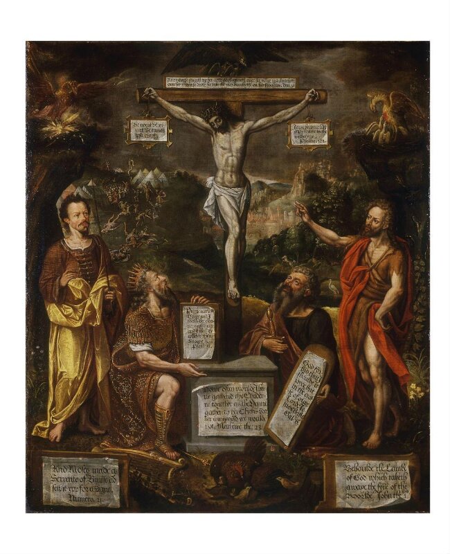The Crucifixion with Moses, David, St Paul and St John the Baptist