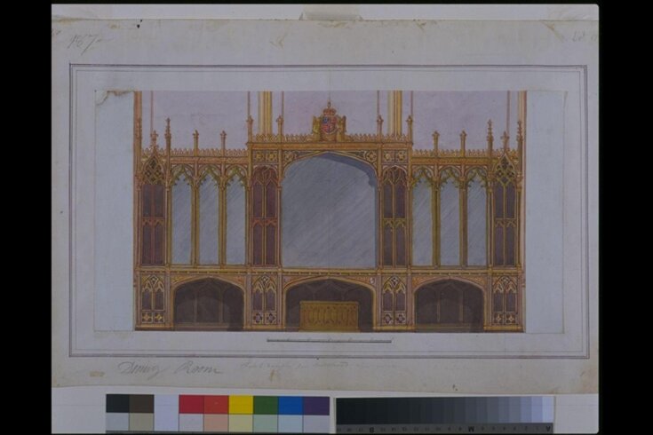 Design for furniture and fittings in the gothic revival style, made for the dining room and gallery in the private apartments for George IV top image