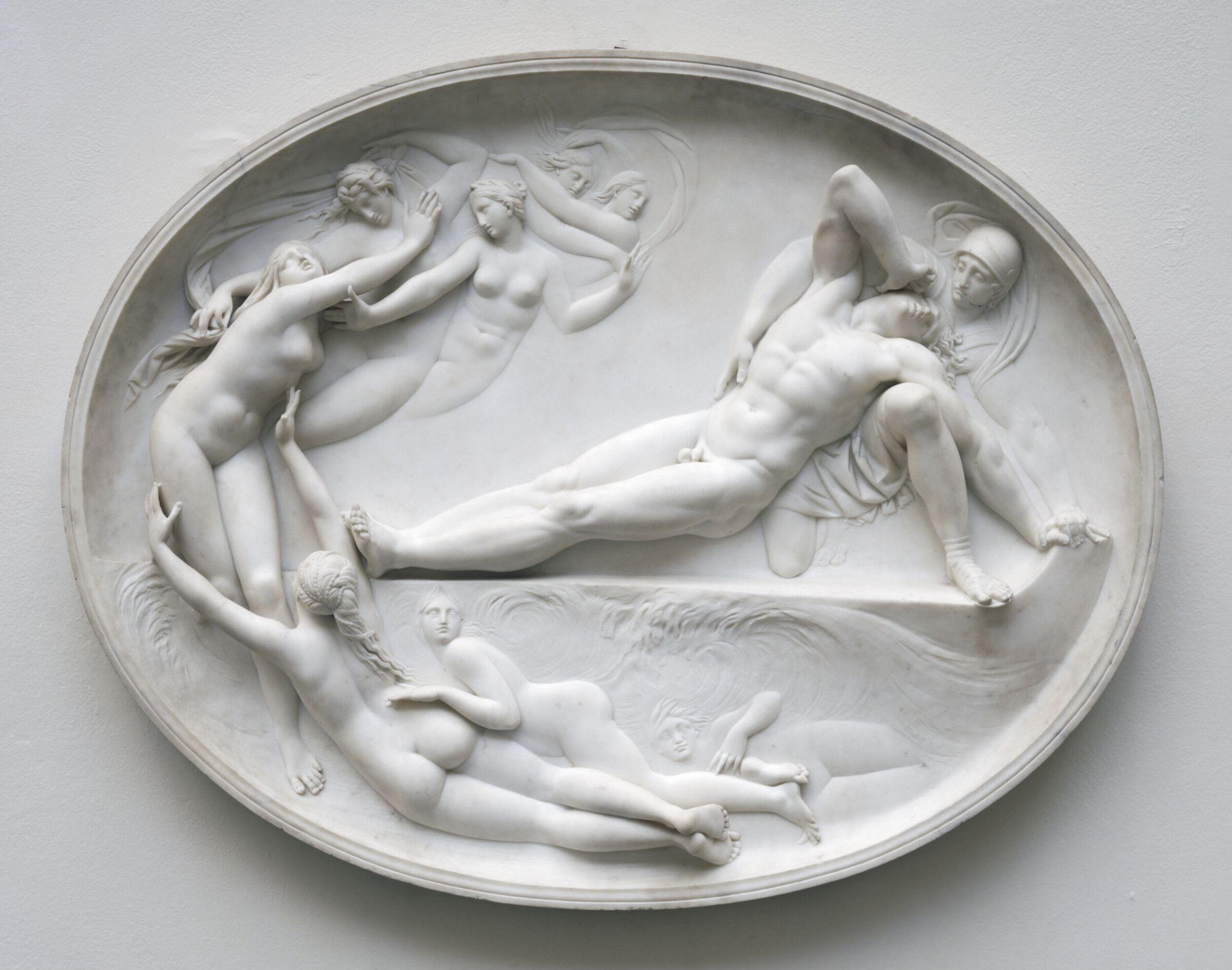 Thetis and her nymphs rising from the sea to console Achilles for the loss of Patroclus, Thomas Banks, 1777-1778