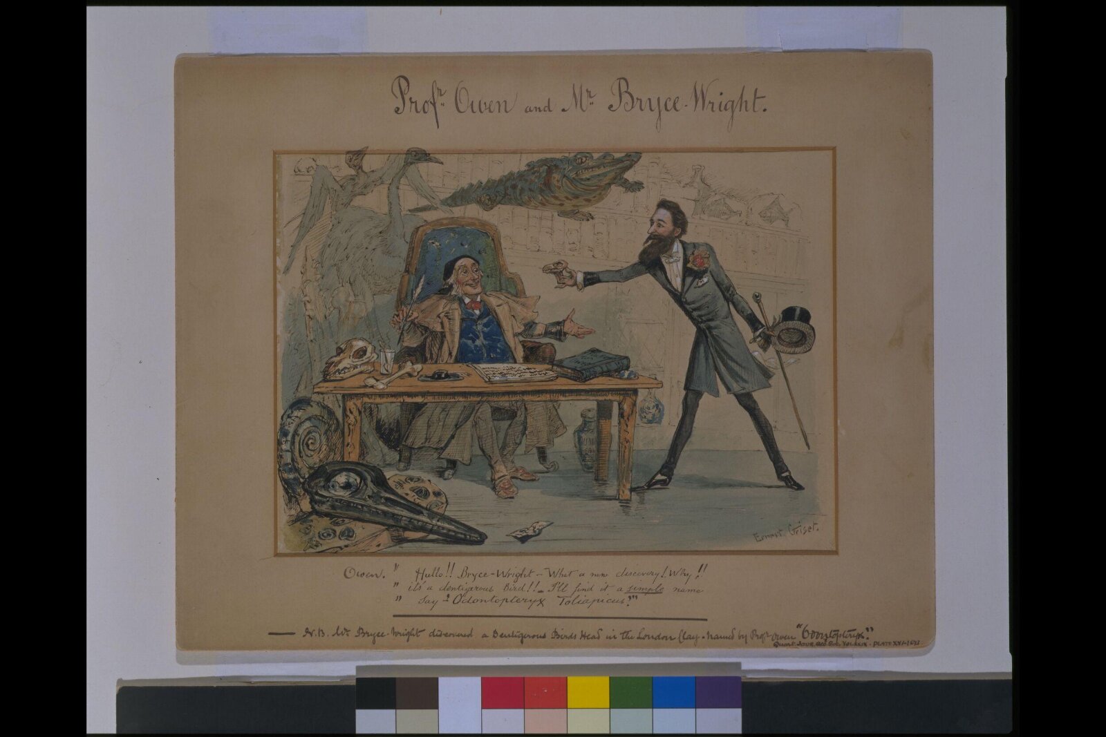 Prof. Owen and Mr Bryce-Wright, Ernest Griset, ca.1873