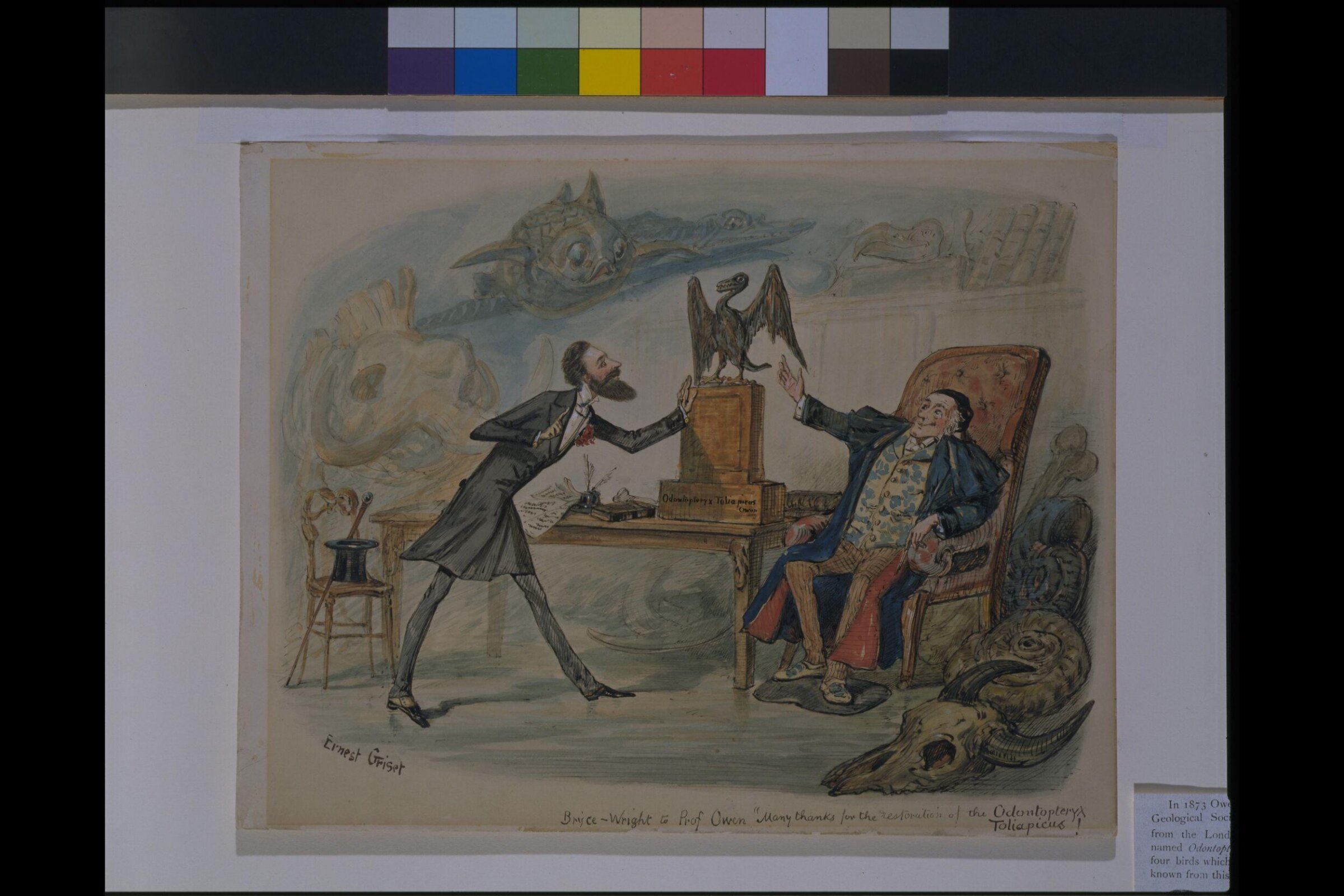 Bryce-Wright and Prof. Owen, Ernest Griset, ca.1873