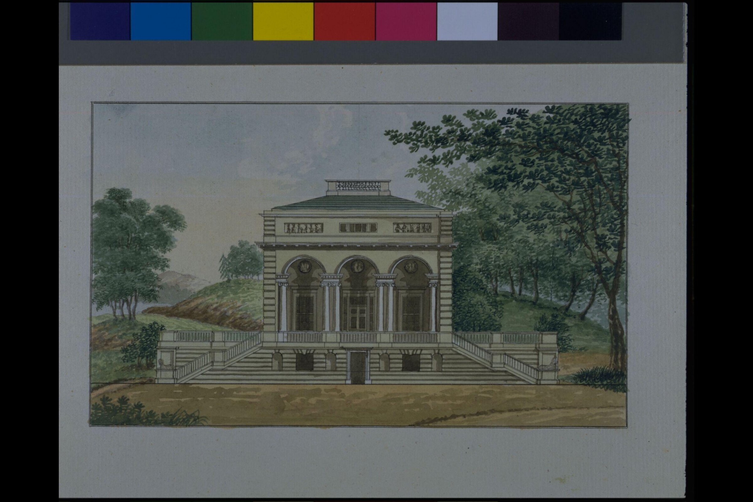 The Front Elevation of a Design for a Villa, John Plaw, ca.1784
