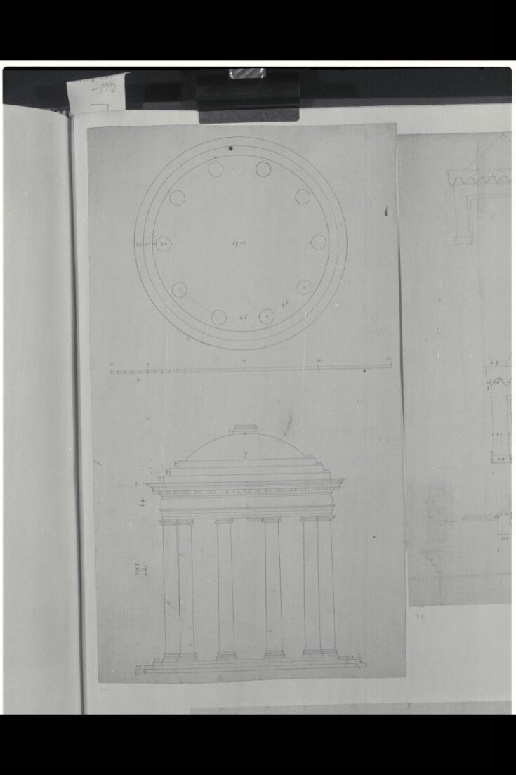 Plan and elevation of an Ionic rotunda for an unidentified project top image