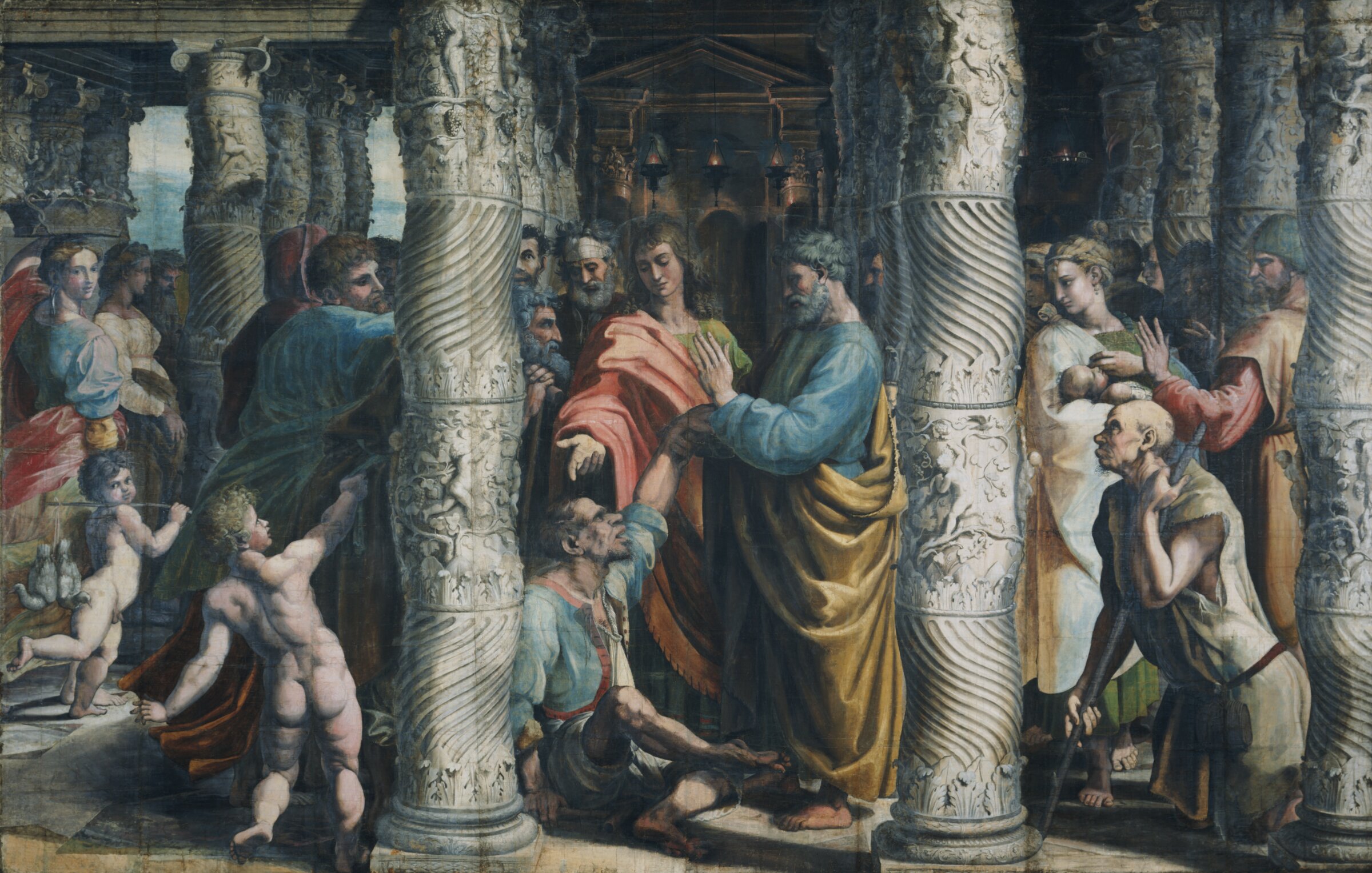 The Healing of the Lame Man (Acts 3: 1-8), Raphael, about 1515-1516