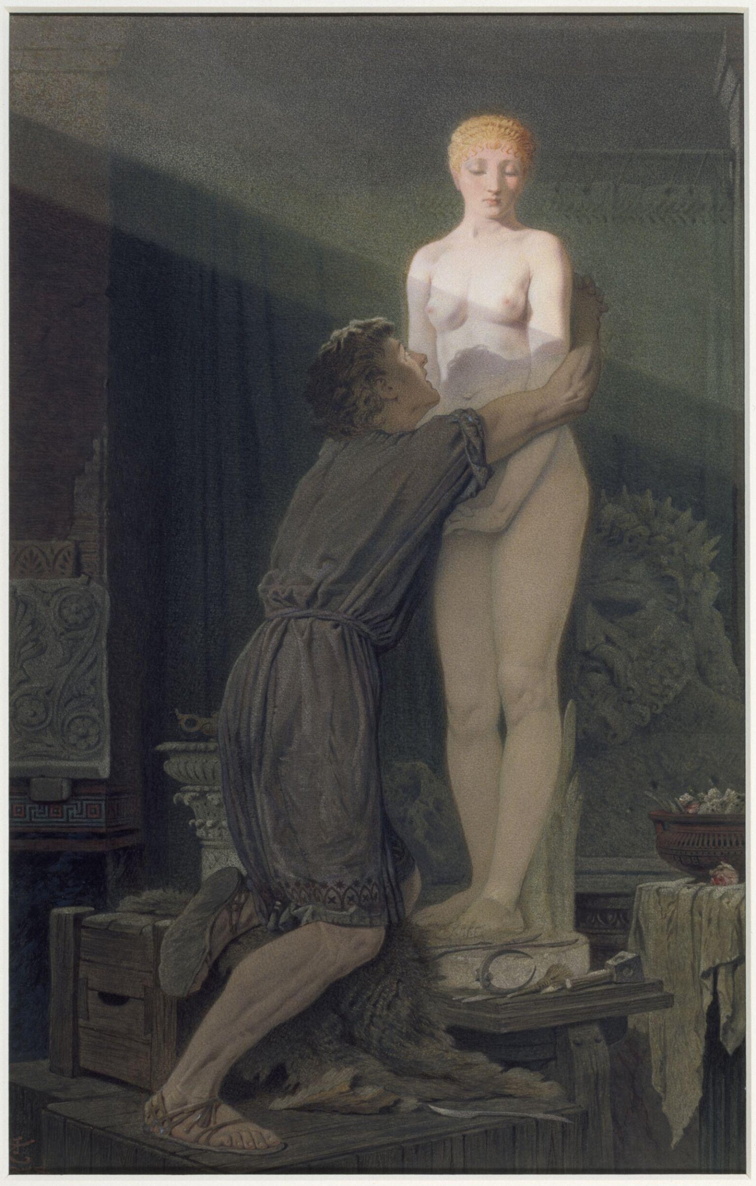 Pygmalion and the statue, John Tenniel, 1878