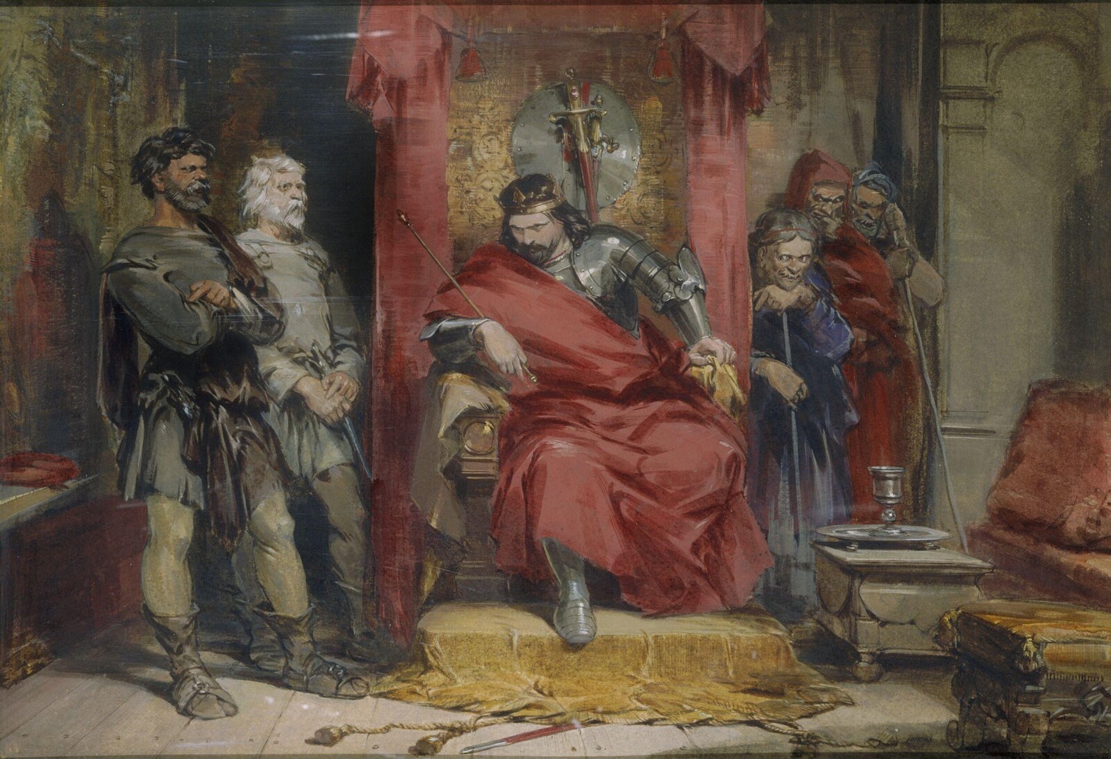 Macbeth instructing the murderers employed to kill Banquo, George Cattermole, ca. 1850