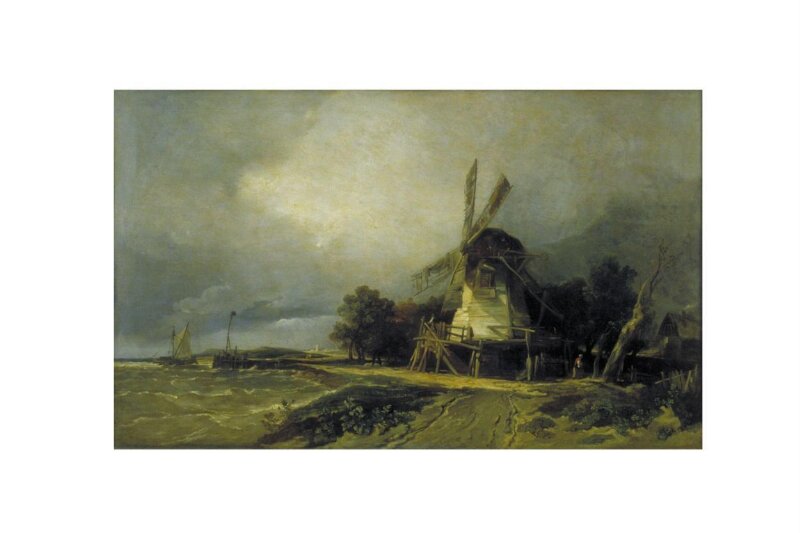 Coast scene with windmill