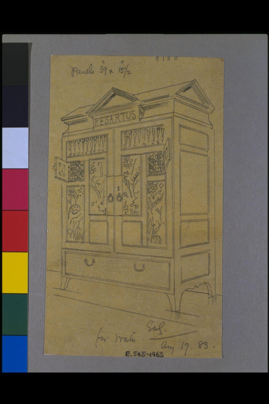 Drawing, Edward William Godwin, August 17 1883