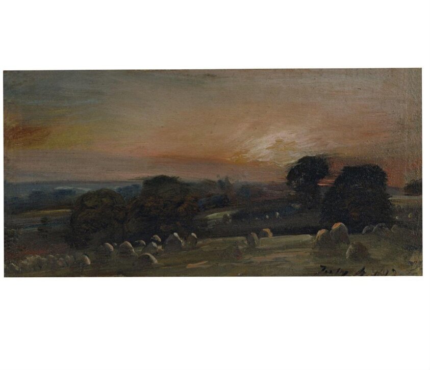 A Hayfield near East Bergholt at Sunset