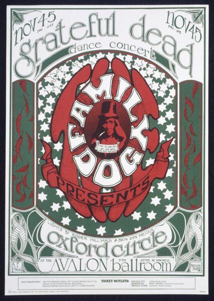 Logo. The Family Dog presents Grateful Dead and Oxford Circle top image