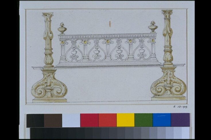 Design for andirons and a fire grate top image