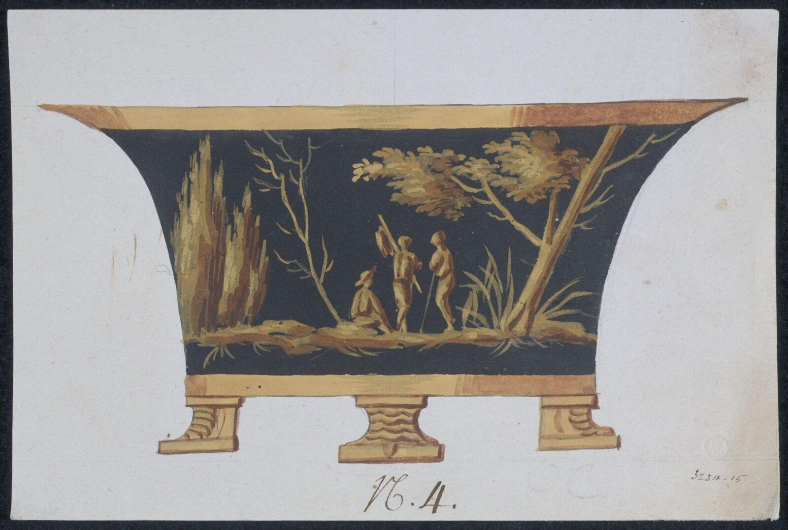 Drawing, Dagoty porcelain factory, circa 1800